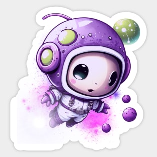 A Journey into Space with Astronaut Purple and Fluffy Sticker